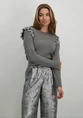 Vila VINANZY L/S O-NECK FLOUNCE KNIT TOP 14100771