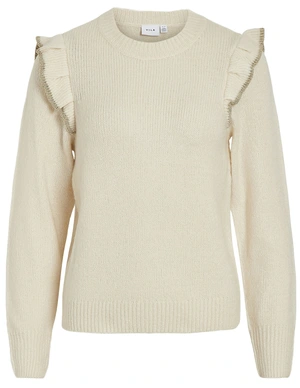 Vila VINANZY L/S O-NECK FLOUNCE KNIT TOP 14100771