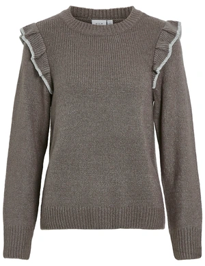 Vila VINANZY L/S O-NECK FLOUNCE KNIT TOP 14100771