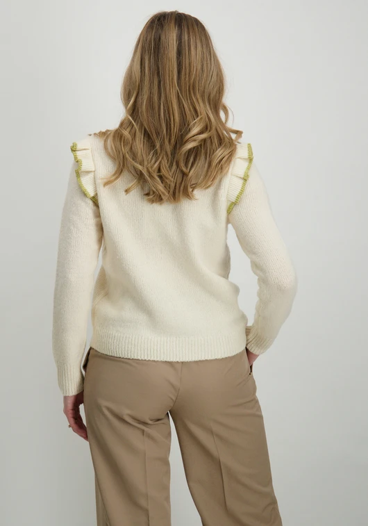 Vila VINANZY L/S O-NECK FLOUNCE KNIT TOP 14100771