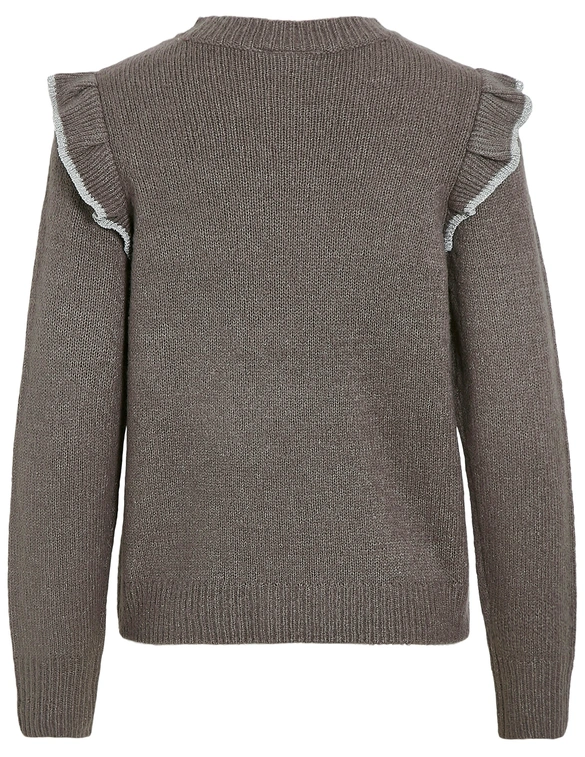 Vila VINANZY L/S O-NECK FLOUNCE KNIT TOP 14100771
