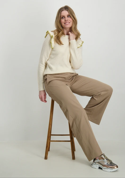 Vila VINANZY L/S O-NECK FLOUNCE KNIT TOP 14100771