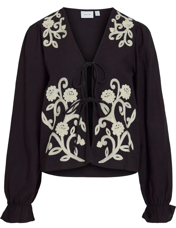 Vila VIPOLENE V-NECK L/S TOP/BFS 14104028