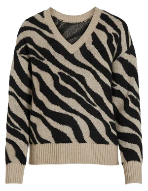 Vila VIRIL FEAMI MIX V-NECK L/S KNIT TOP 14076461