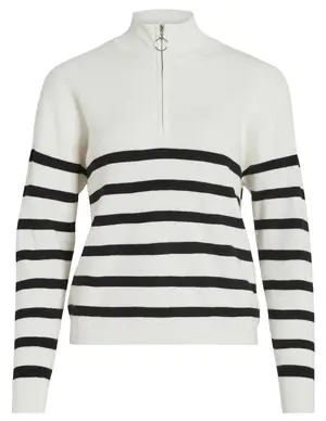 Vila VISALA STRIPY L/S ZIPPER KNIT /B 14092401