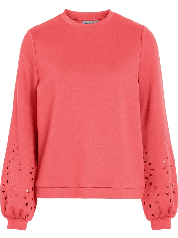 Vila VISIFFEN EMB O-NECK L/S TOP/R 14104779