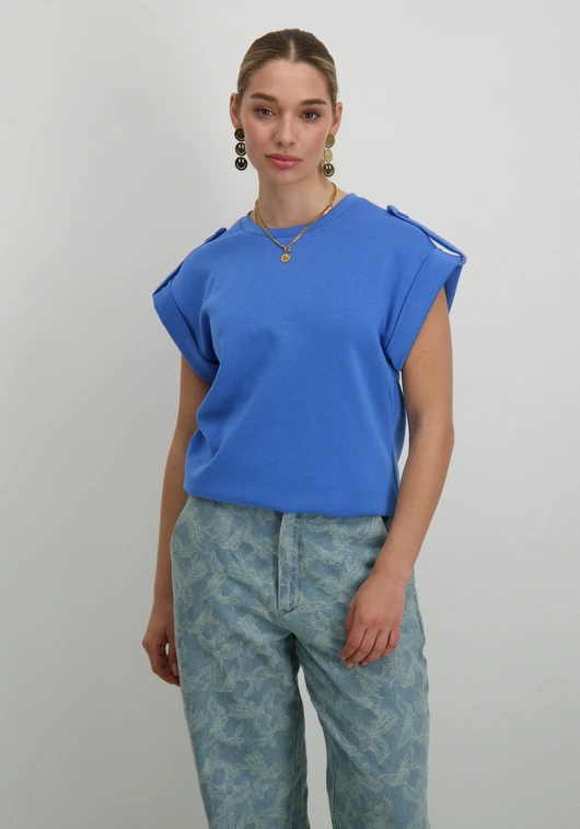 Vila VISIFFI O-NECK CAP SLEEVE TOP/PB 14105288