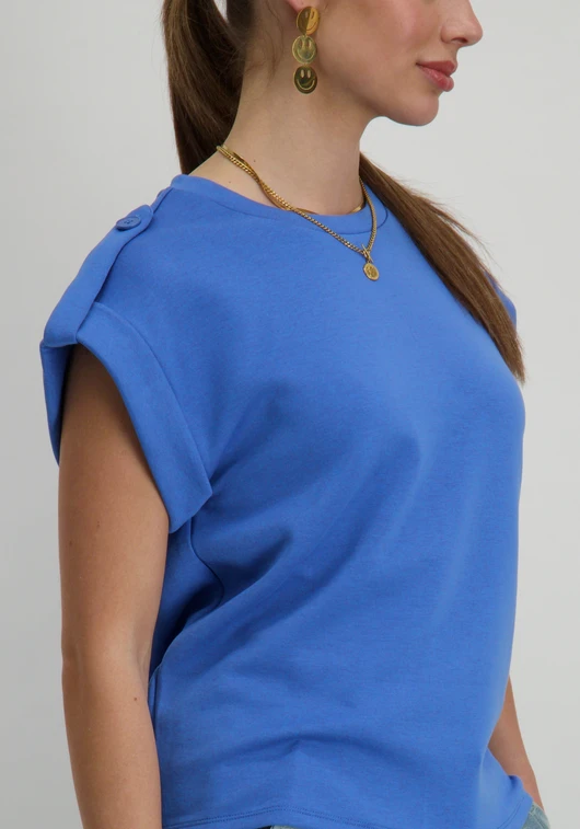Vila VISIFFI O-NECK CAP SLEEVE TOP/PB 14105288