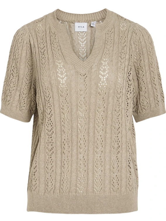 Vila VITOTO NEW S/S CABLE KNIT TOP 14103437