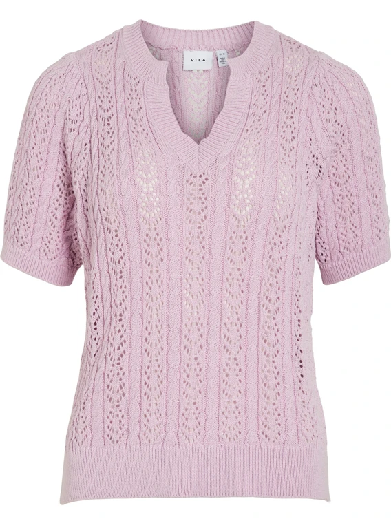 Vila VITOTO NEW S/S CABLE KNIT TOP 14103437