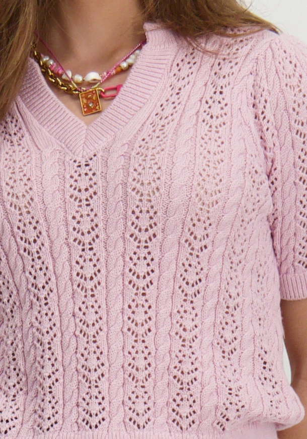 Vila VITOTO NEW S/S CABLE KNIT TOP 14103437