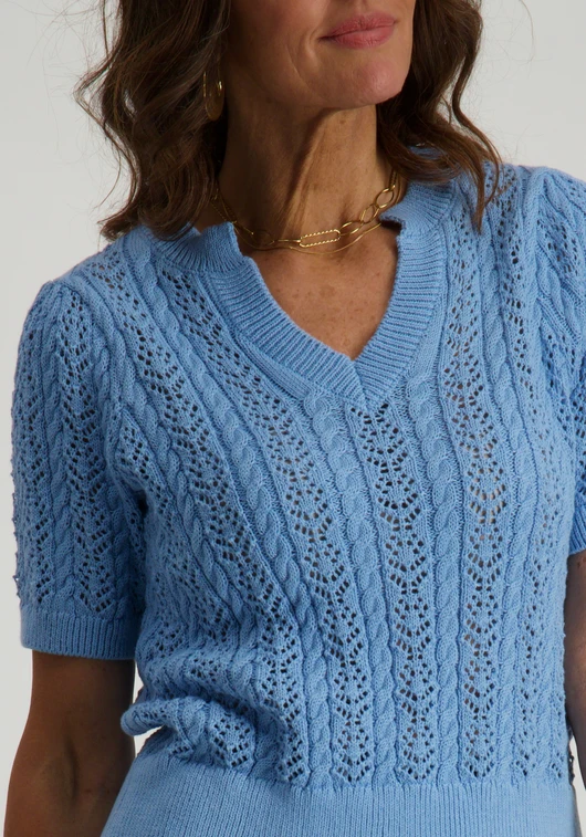 Vila VITOTO NEW S/S CABLE KNIT TOP 14103437