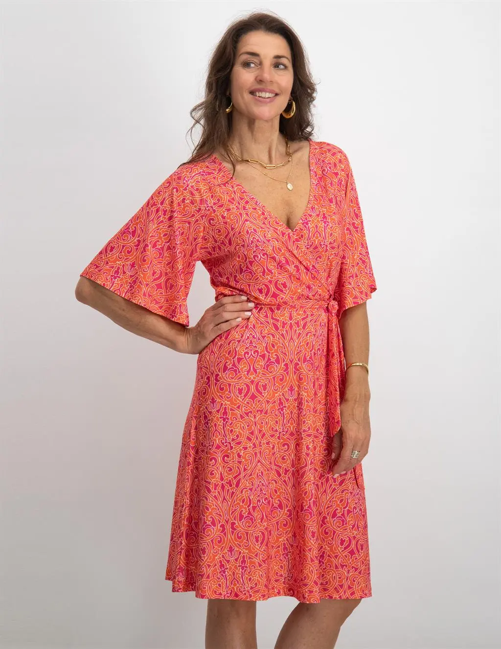Zoso Printed Dress 233Patty roze kopen bij The Stone