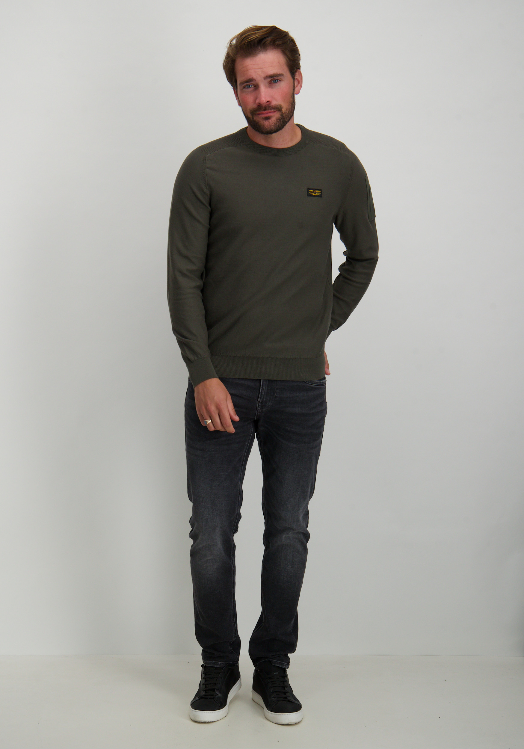 PME Legend Trui American classic buckley PKW0000331 Leger Groen