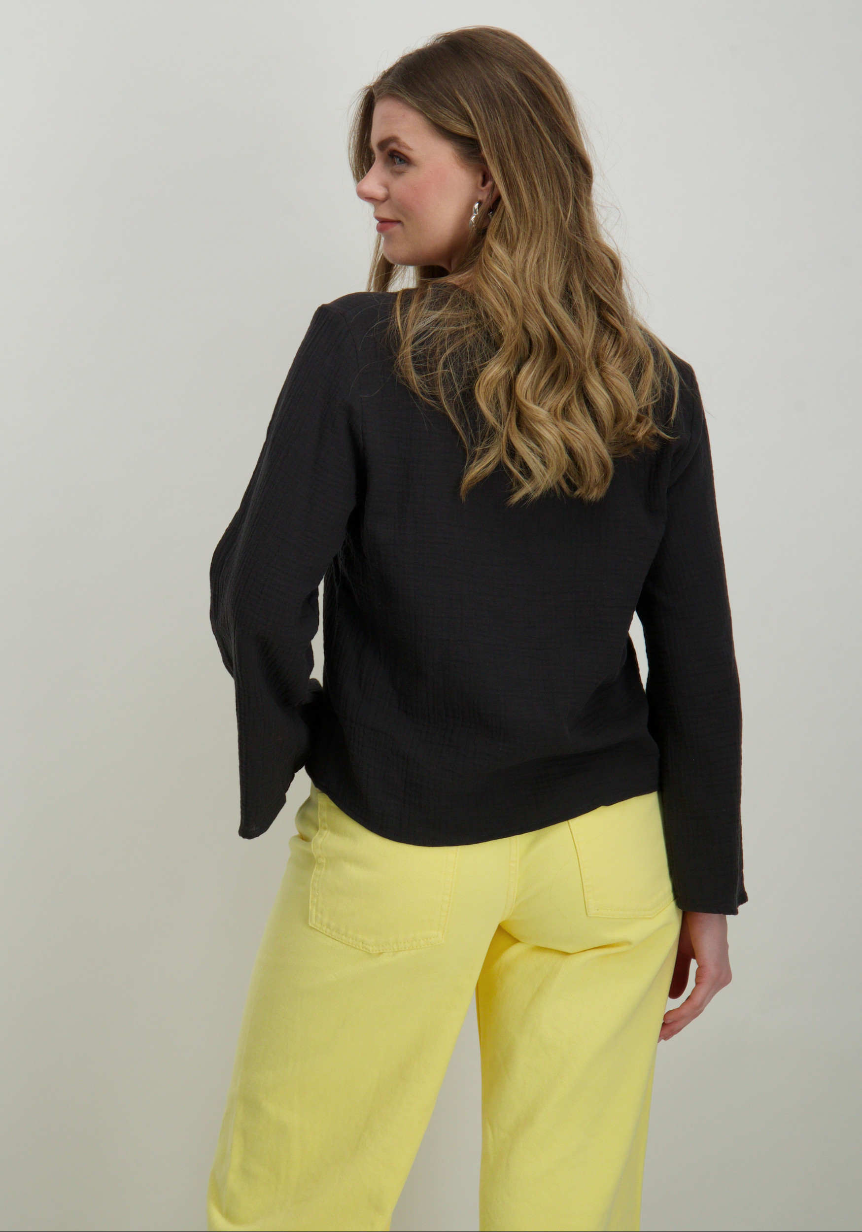 Jacqueline de jonge Blouse Theis 15341079 Zwart