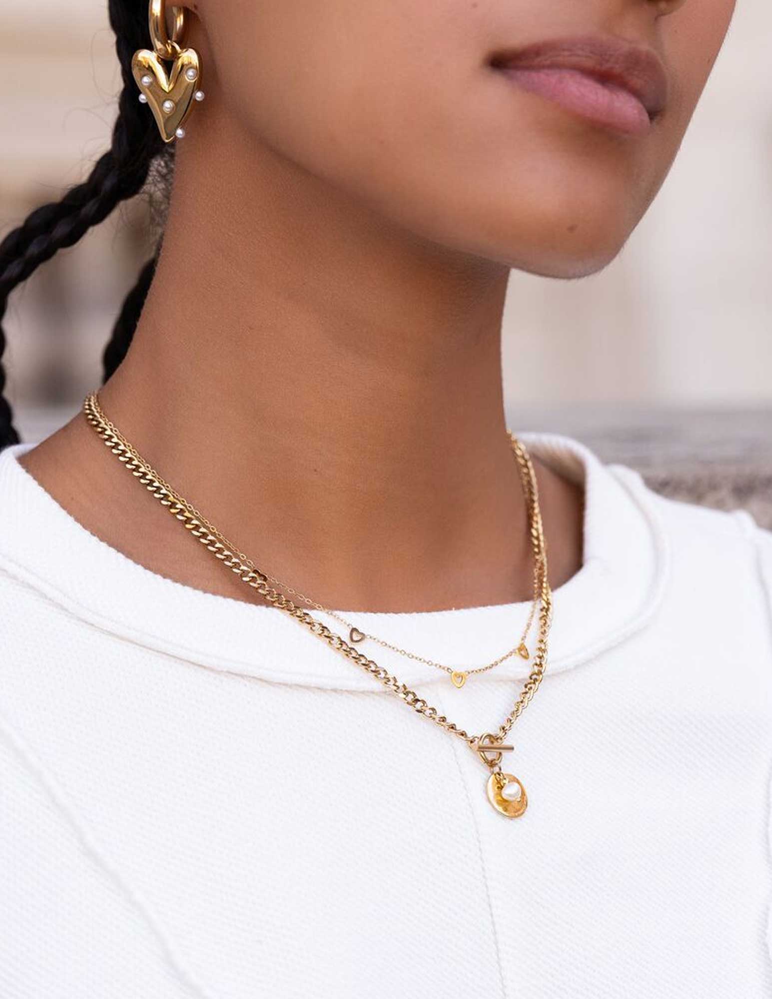 My Jewellery Ketting met kleine hartjes MJ09230 Zilver