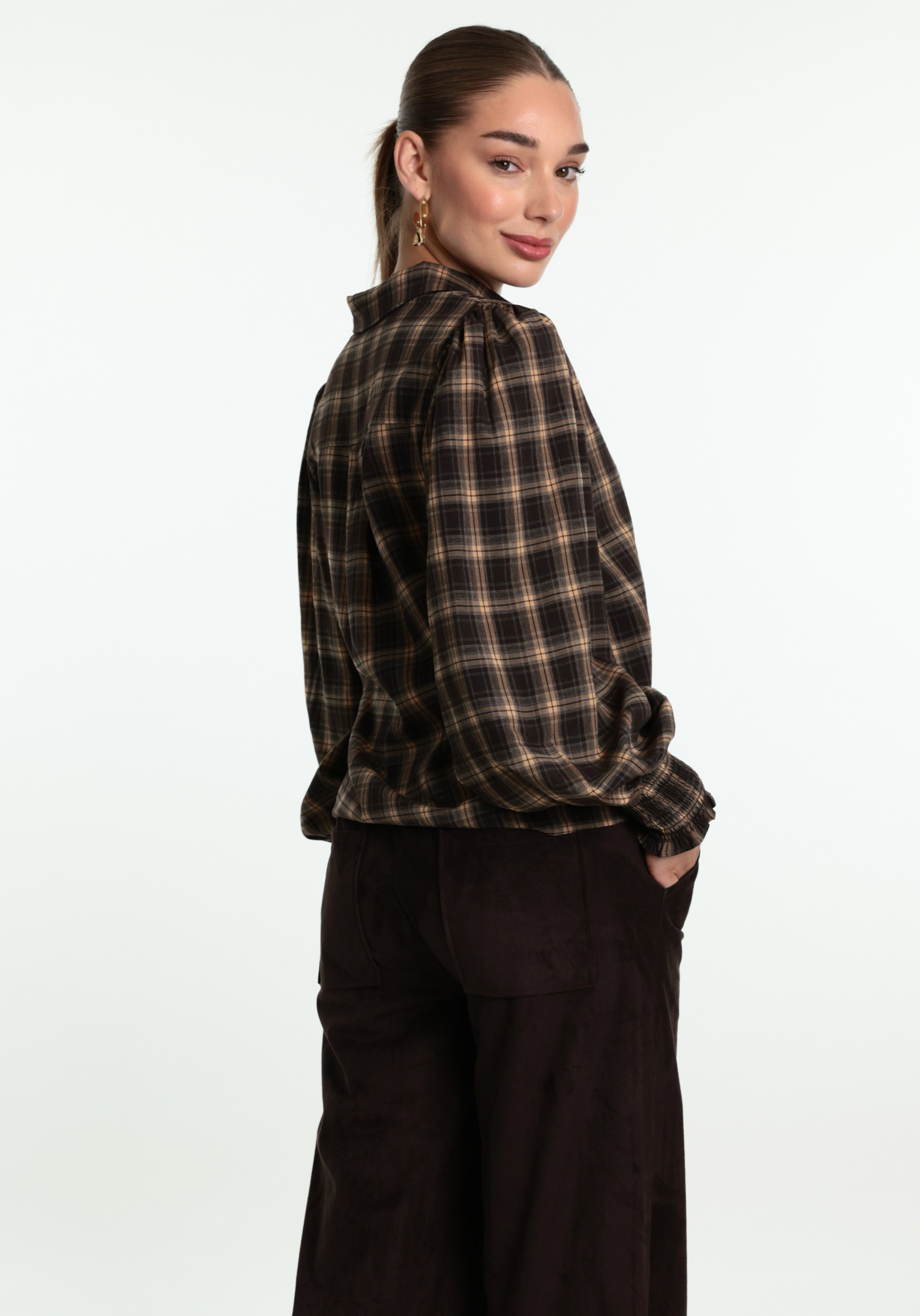Vila Blouse Lene 14119875 Licht bruin
