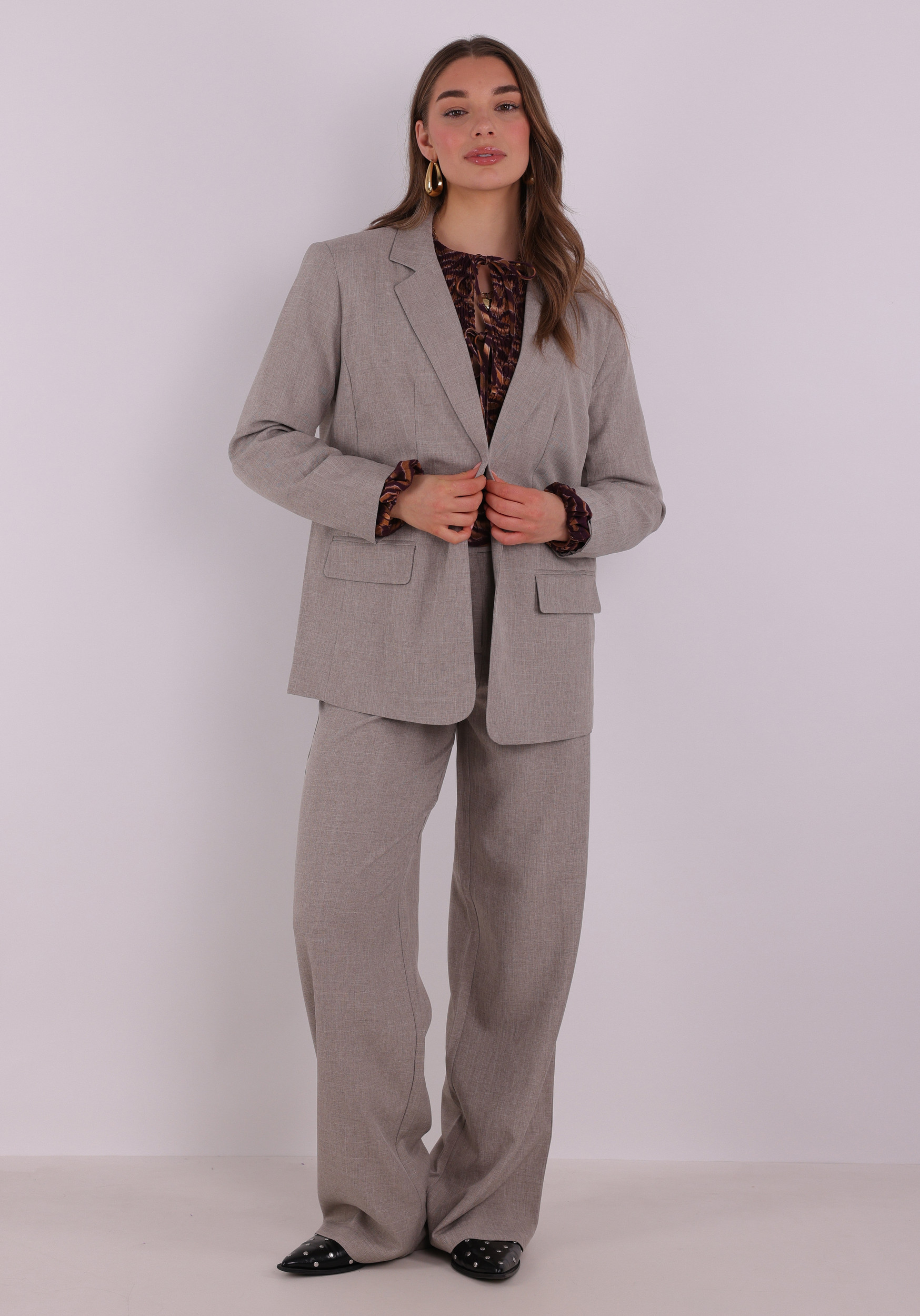 Only Straight pants Linda 15336761 Taupe