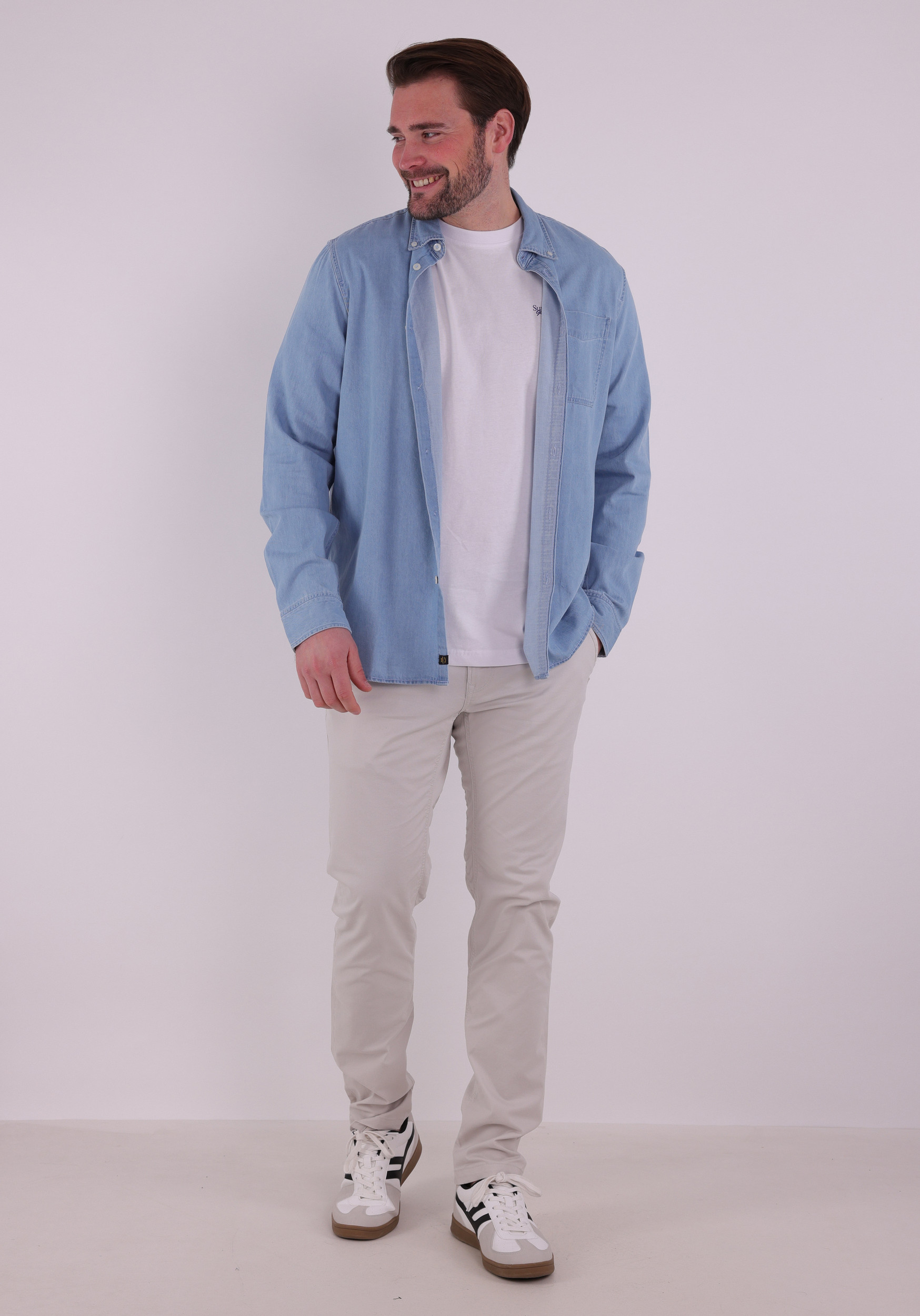 PME Legend Overhemd denim PSI2602238 Licht blauw