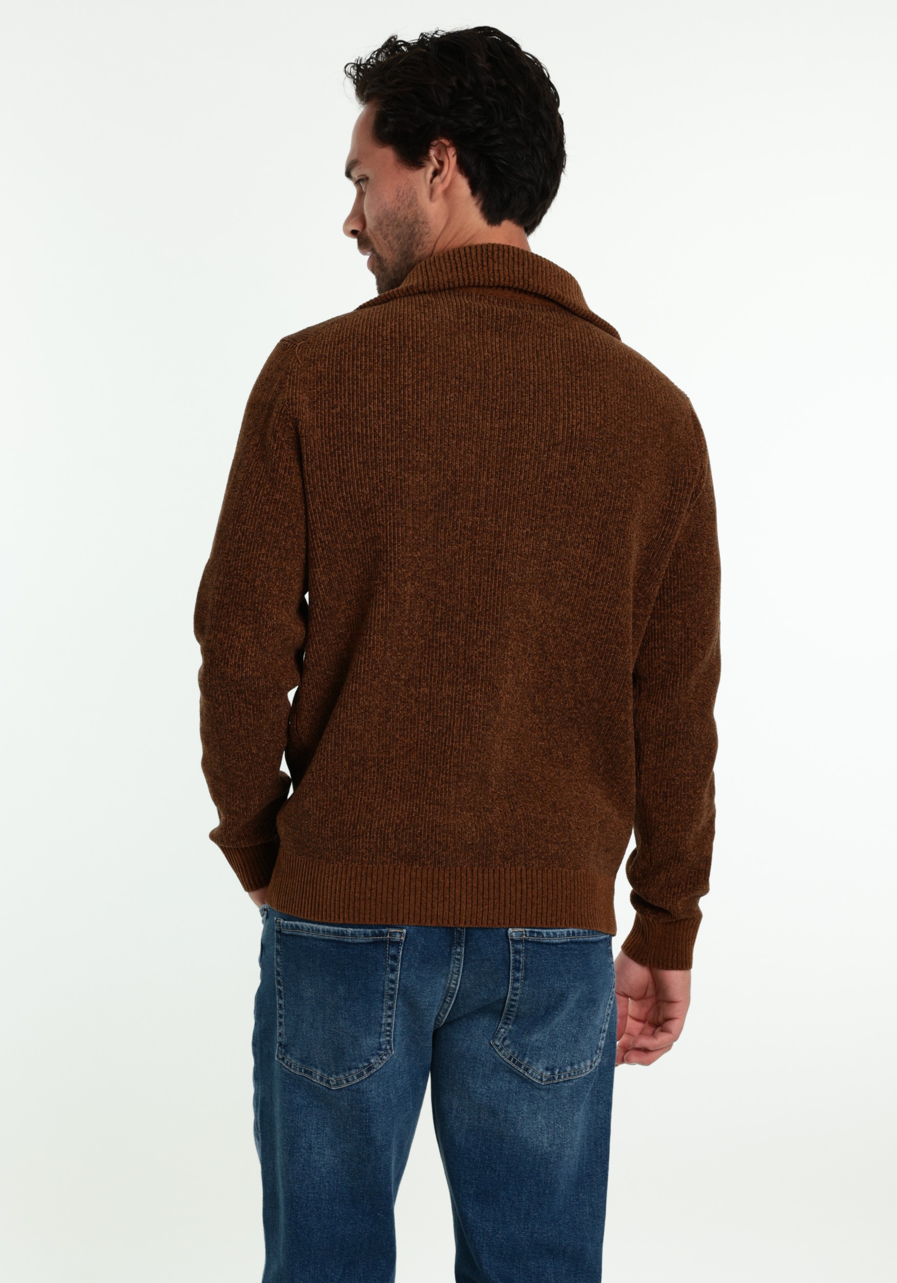 No Excess Trui Half zip 33210967SN Licht bruin
