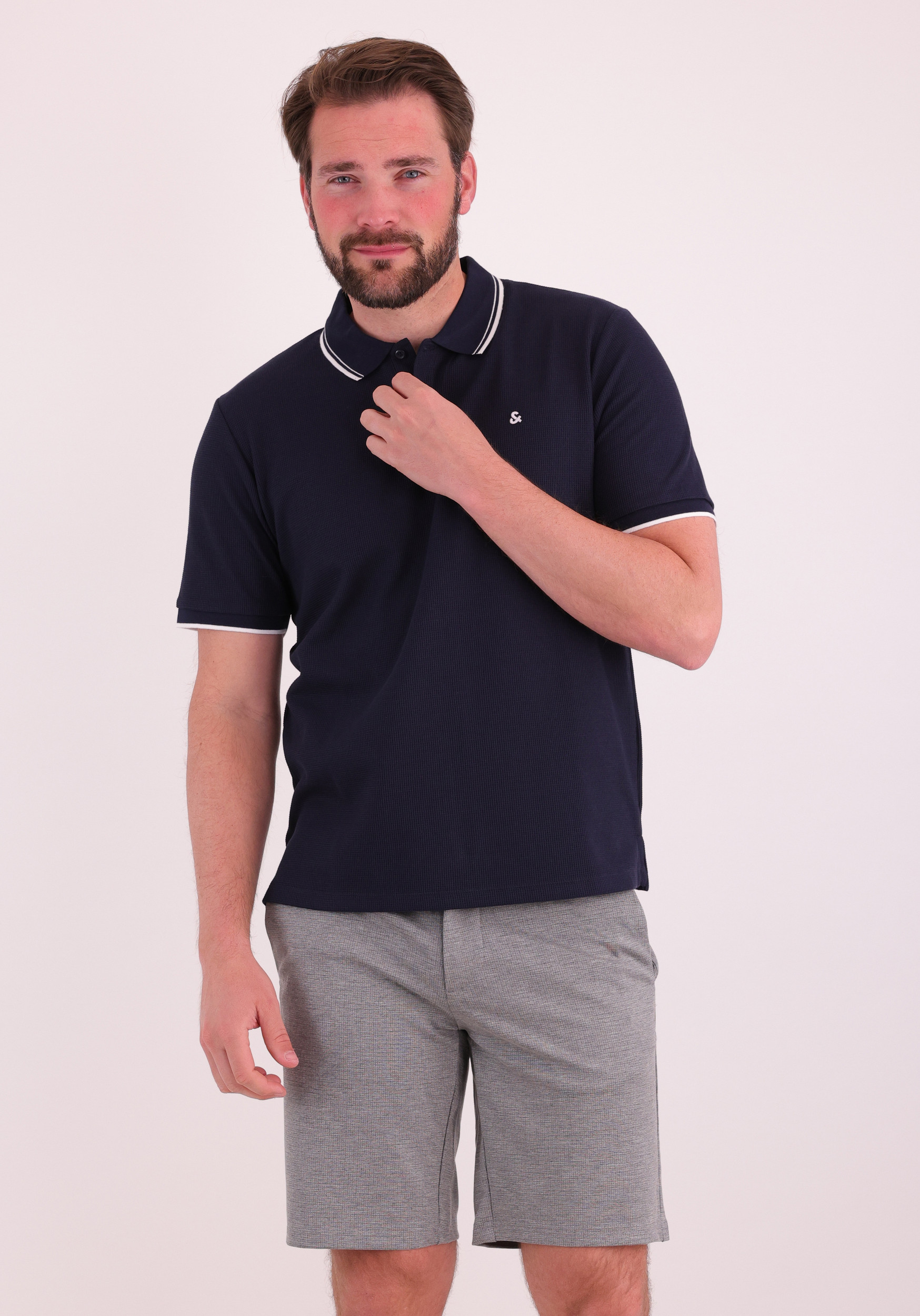 JACK & JONES Polo Austin 12268130 Donker blauw