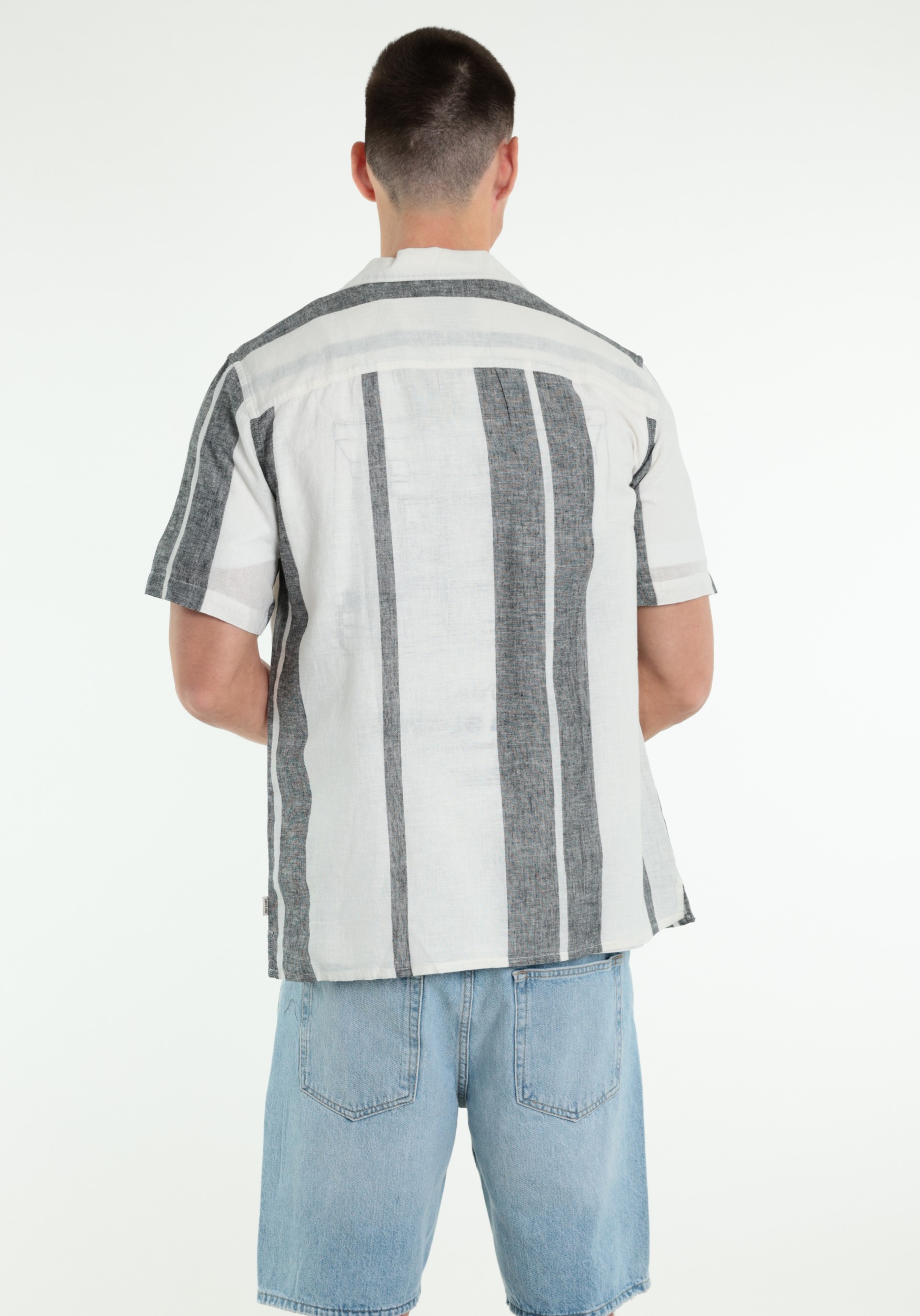 ONLY & SONS Overhemd Caiden met strepen 22026109 Wit