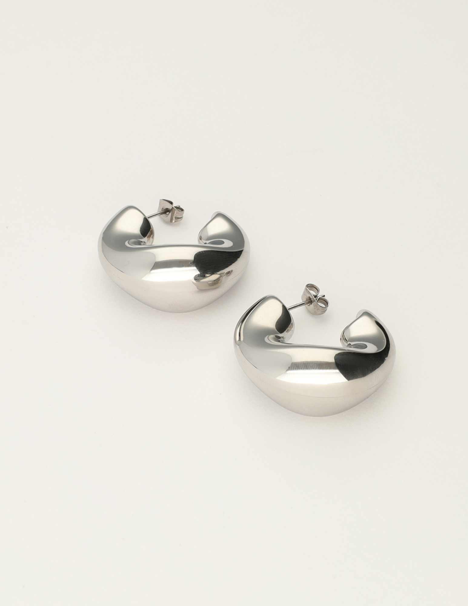 My Jewellery Oorringen met organische vorm MJ12182 Zilver