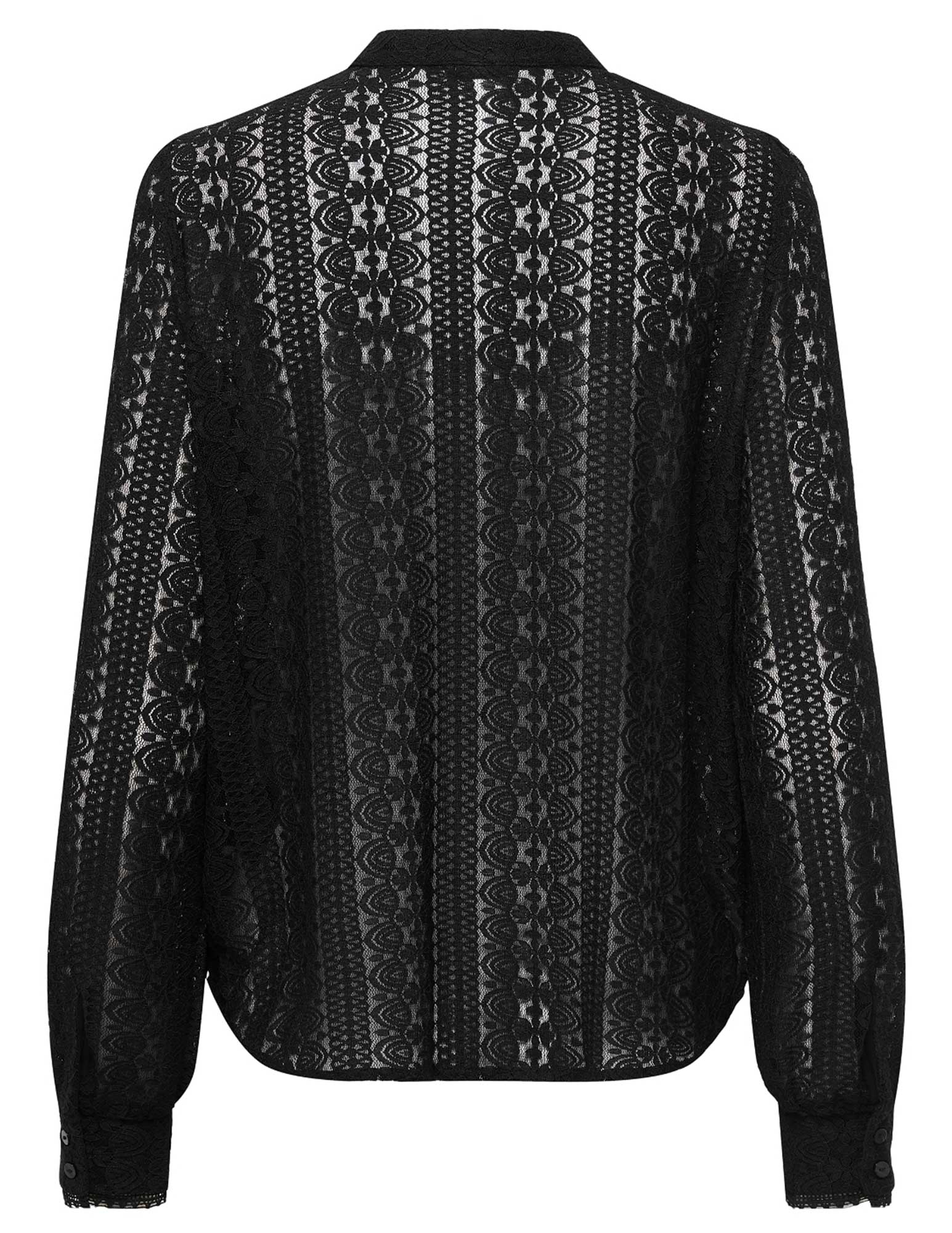 Only Kanten blouse reba 15282071 Zwart