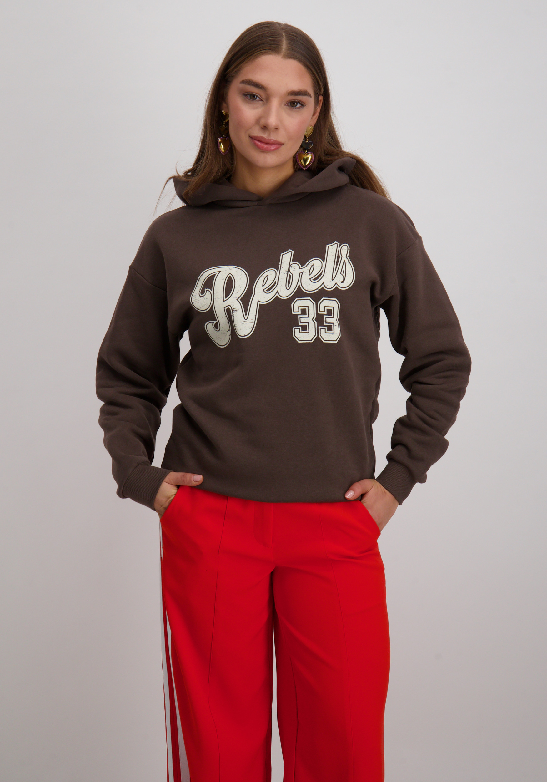 Colourful Rebel Hoodie Rebel 33 WH117180 Donker bruin