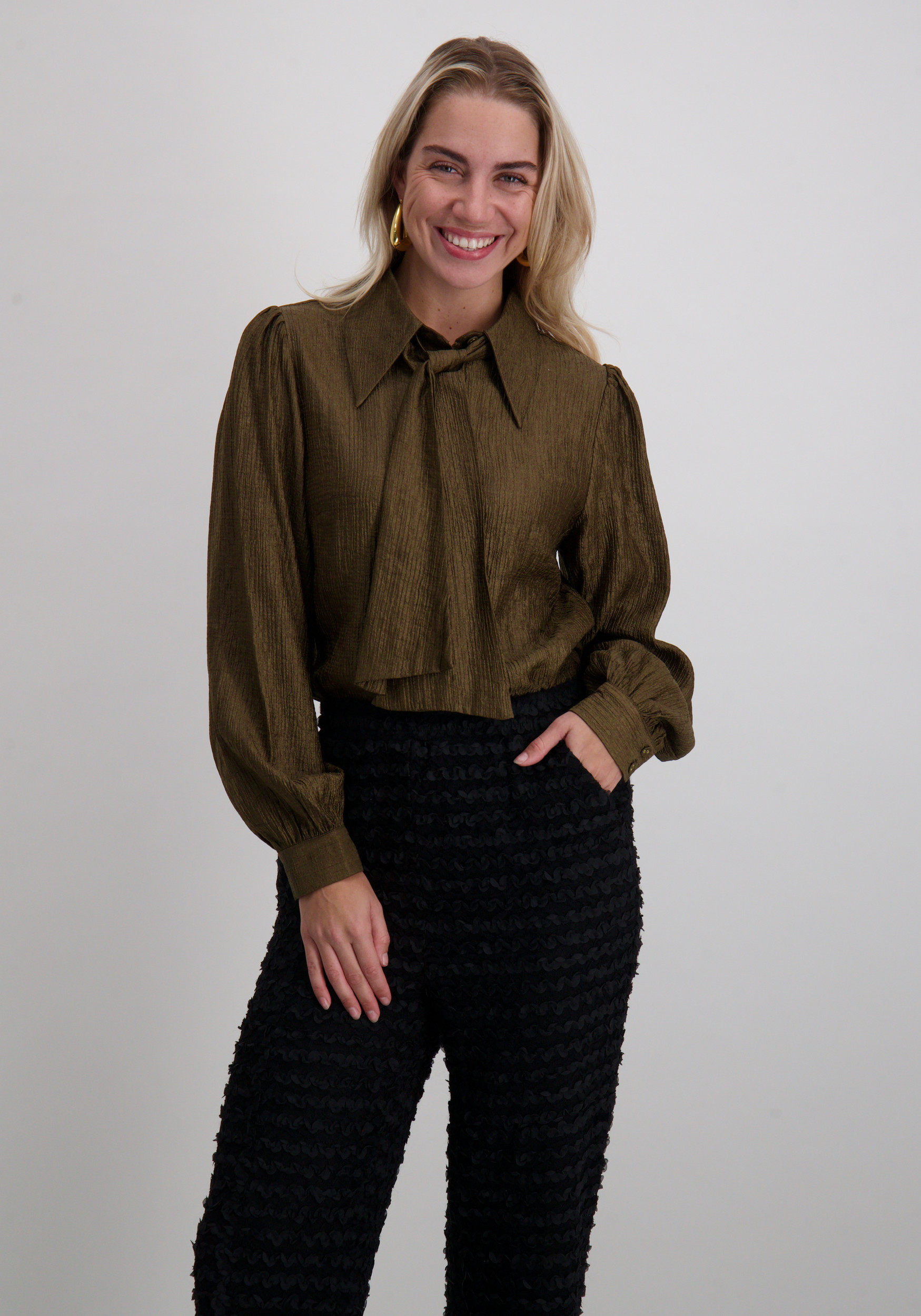 Aaiko BV Blouse VERONNE TIE VIS 545 Khaki