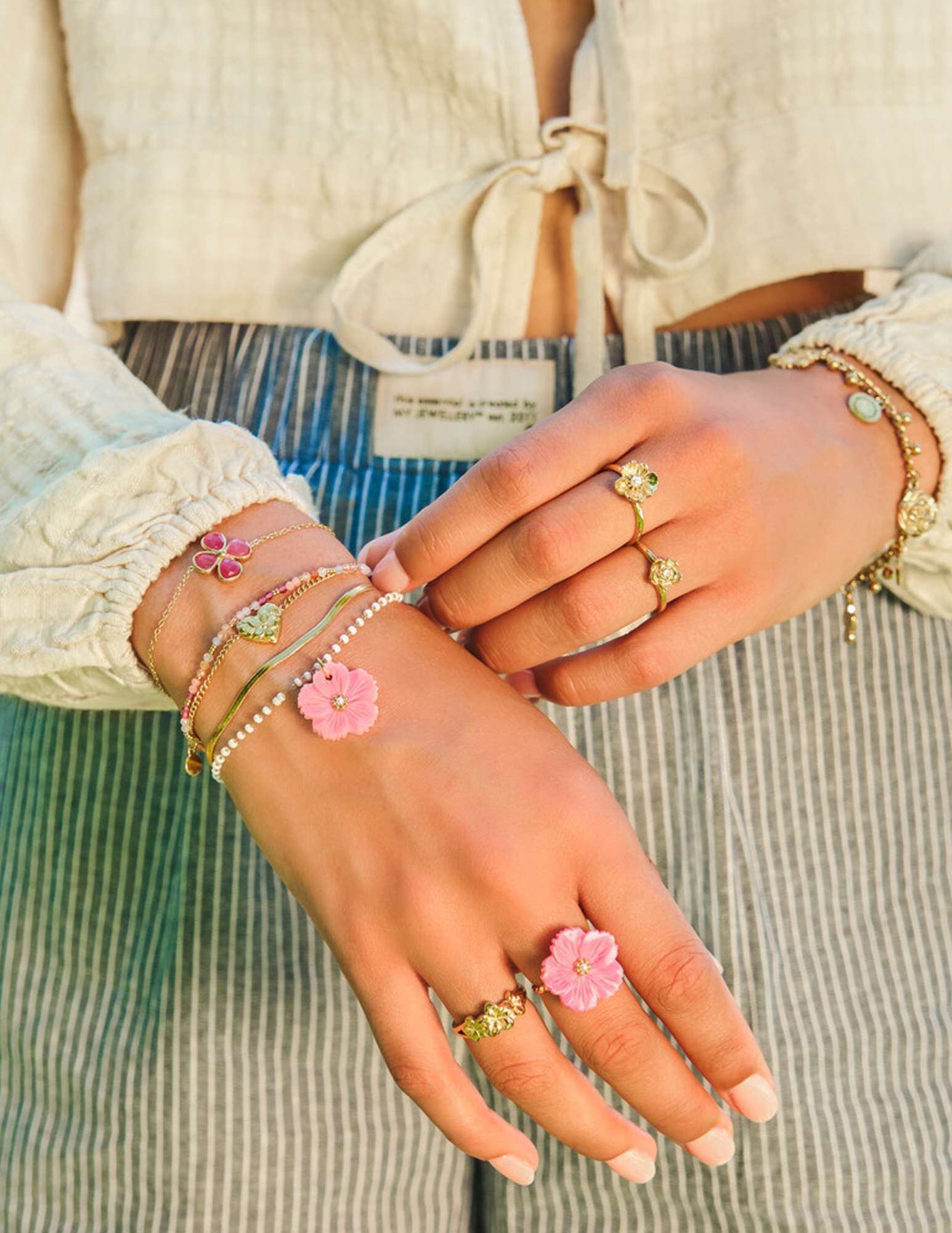 My Jewellery Botanical armband met bloemen hart MJ13775 Goud