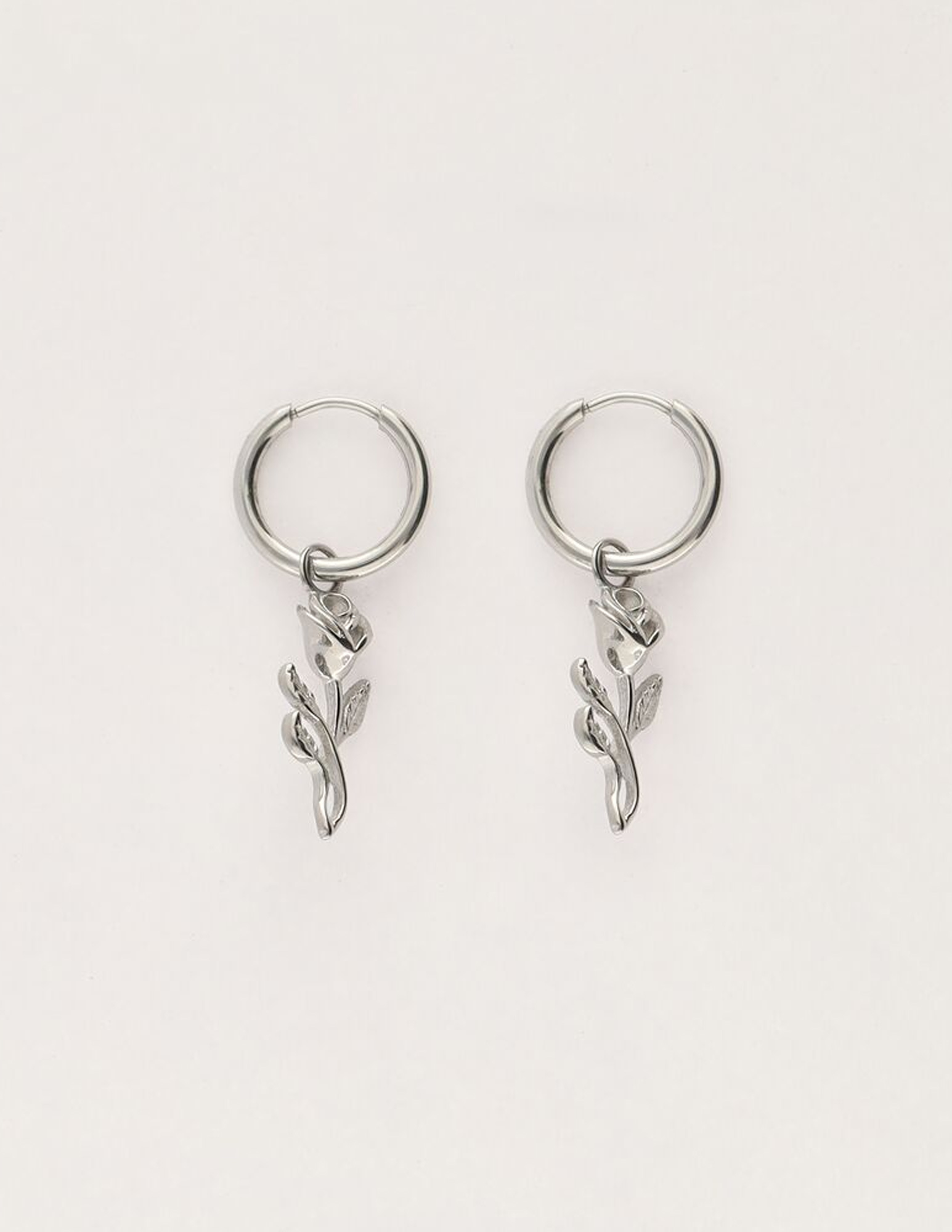 My Jewellery Vintage oorringen met roos MJ11507 Zilver