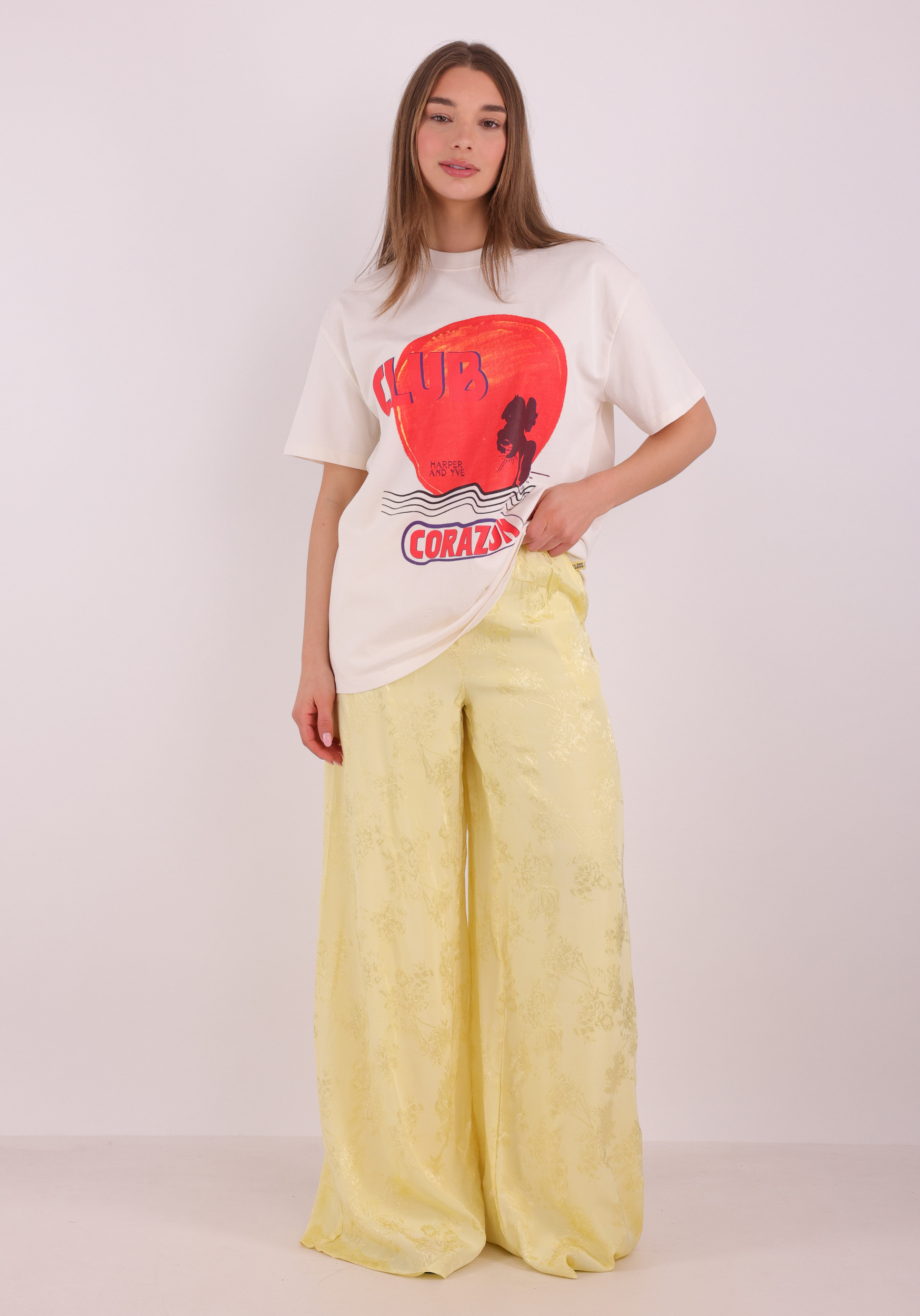 Harper & Yve T-shirt Club corazon SS6Y307 Ecru