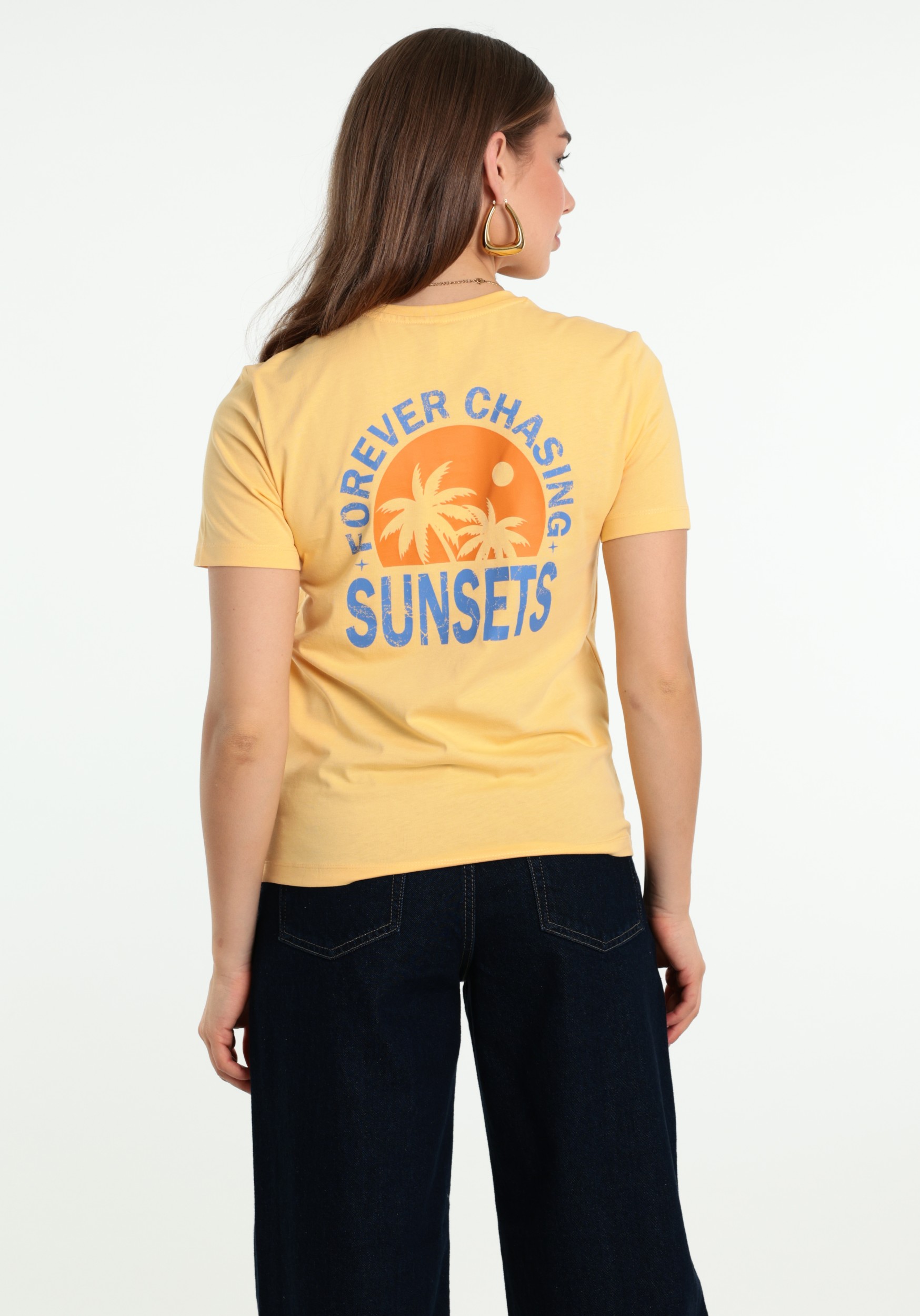 ONLY T-shirt Fine 15373349 Geel