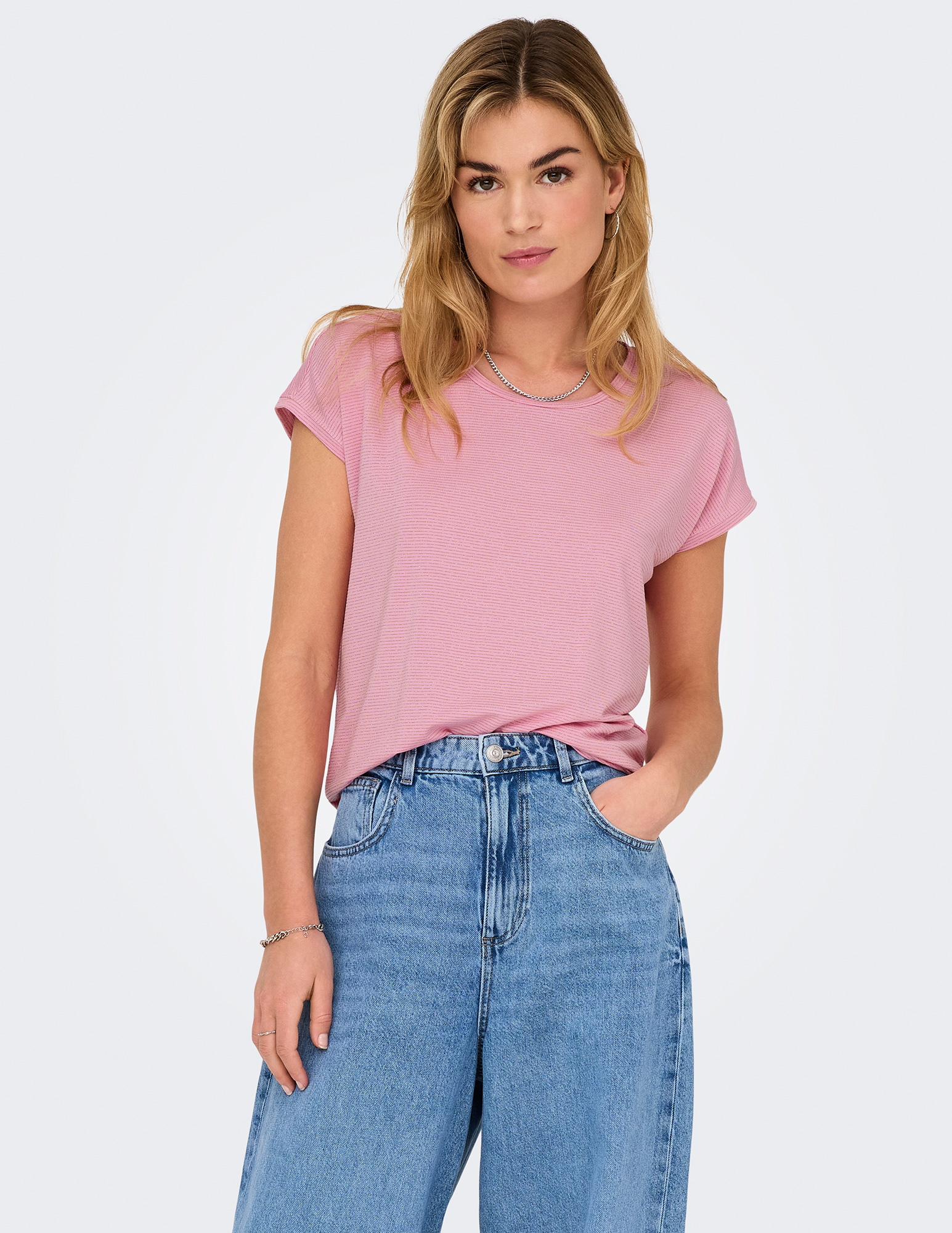 Only T-shirt Claudia 15318422 Licht rose
