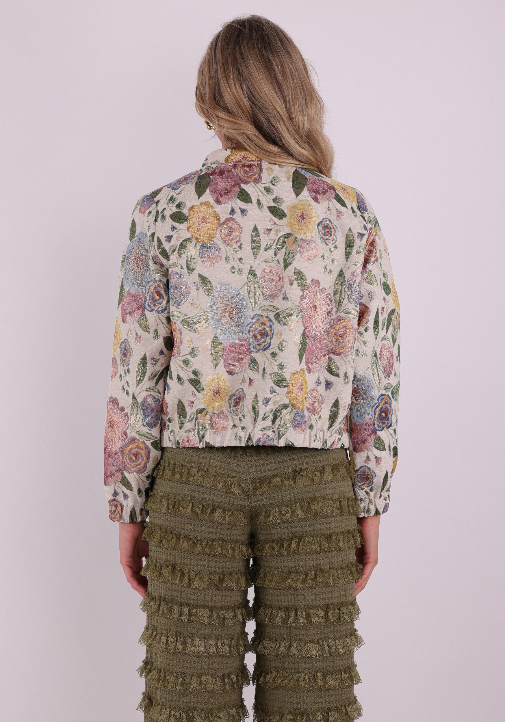 Geisha Bomberjacket Leaves 65090-26 Zand