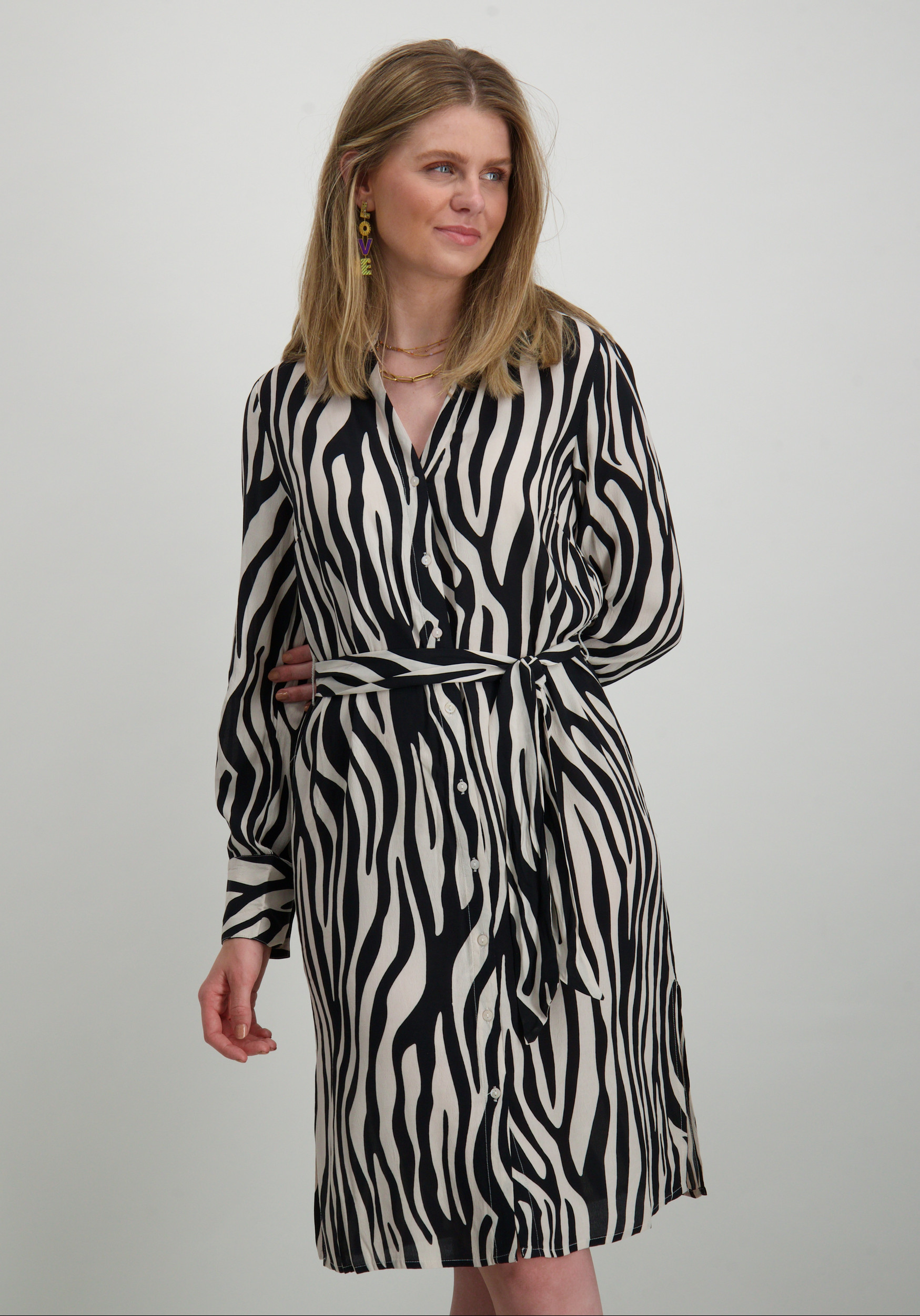 Vila Jurk Fini 14084529 Zwart/Wit