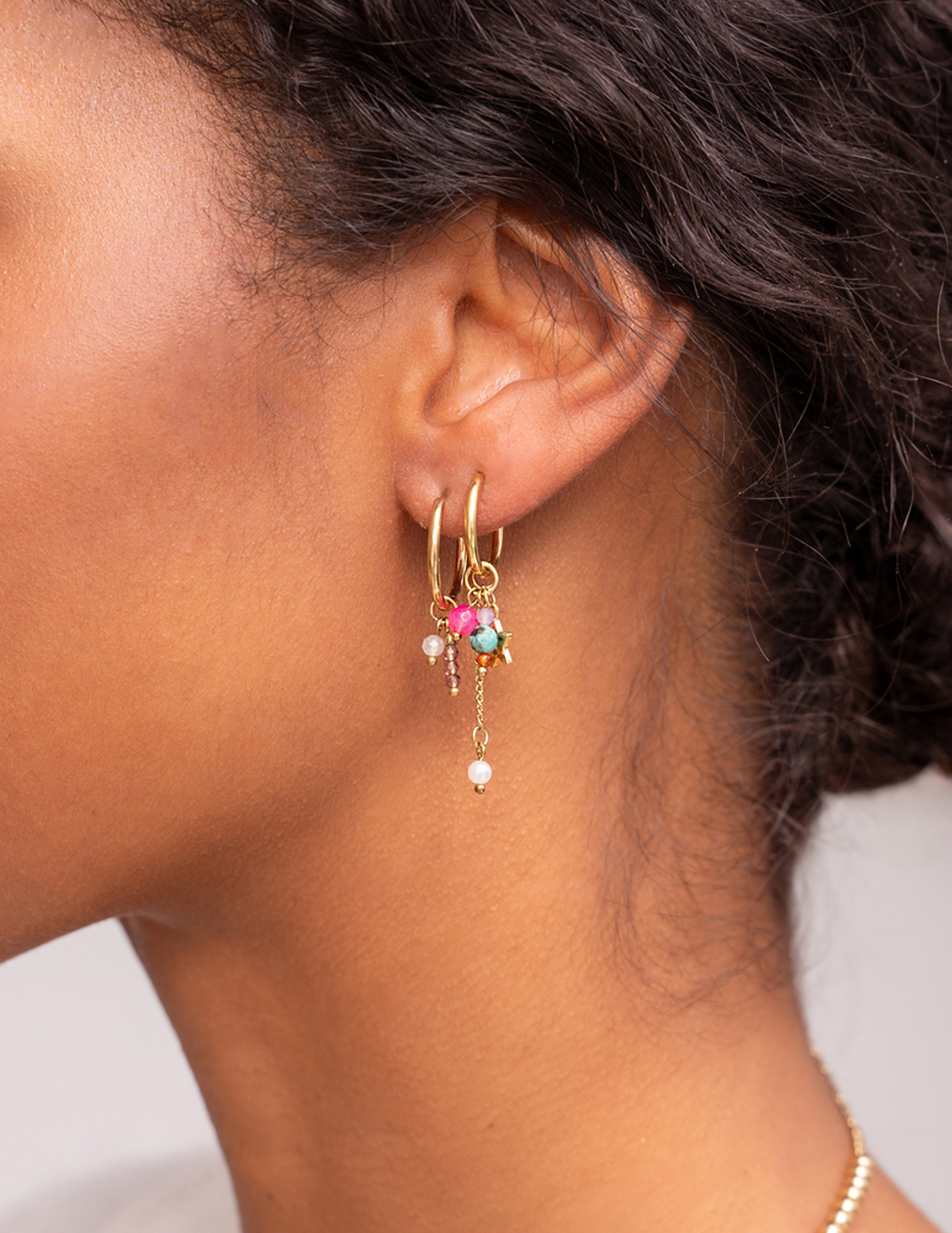 My Jewellery oorringen met ster en steentjes MJ12010 Zilver