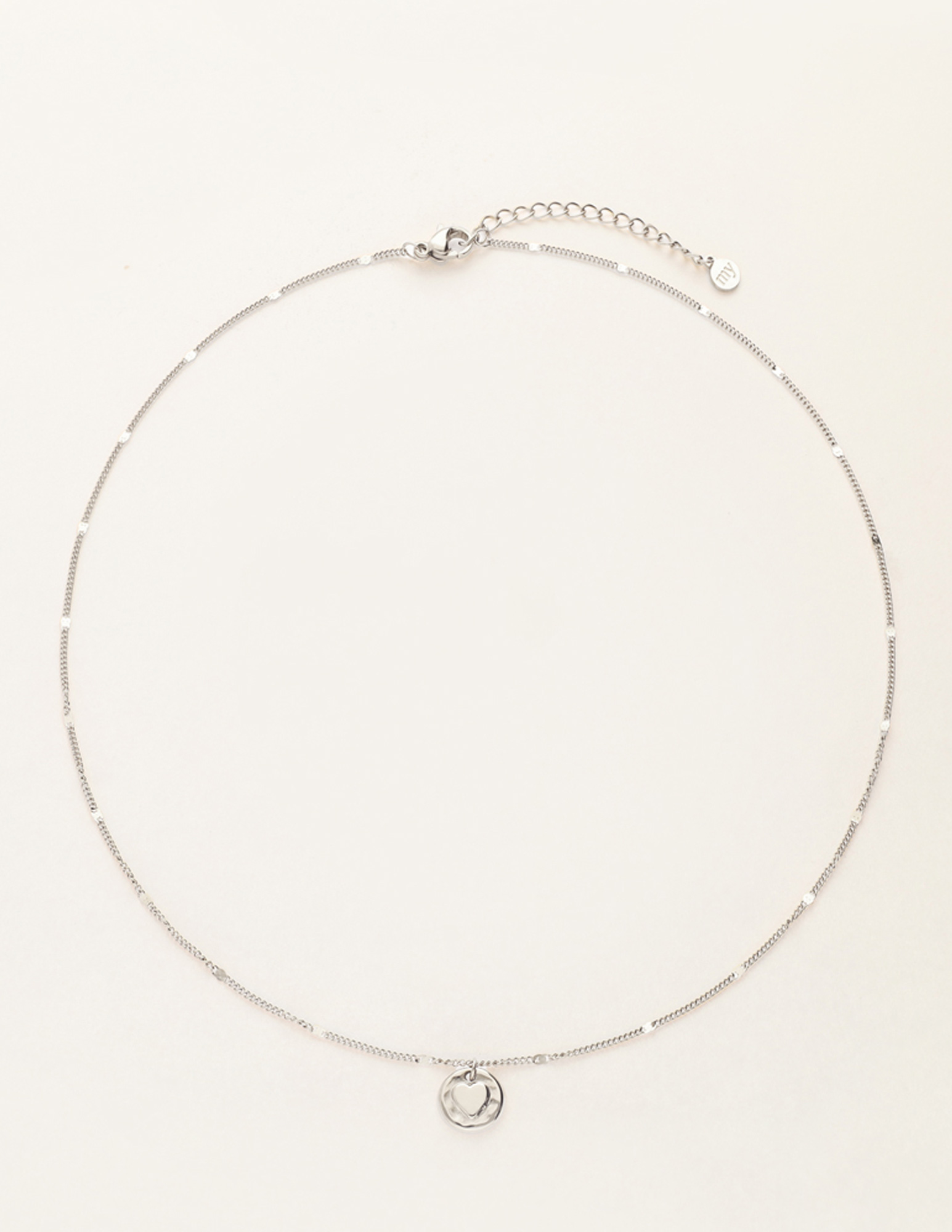 My Jewellery Ketting Hammered heart MJ11536 Zilver
