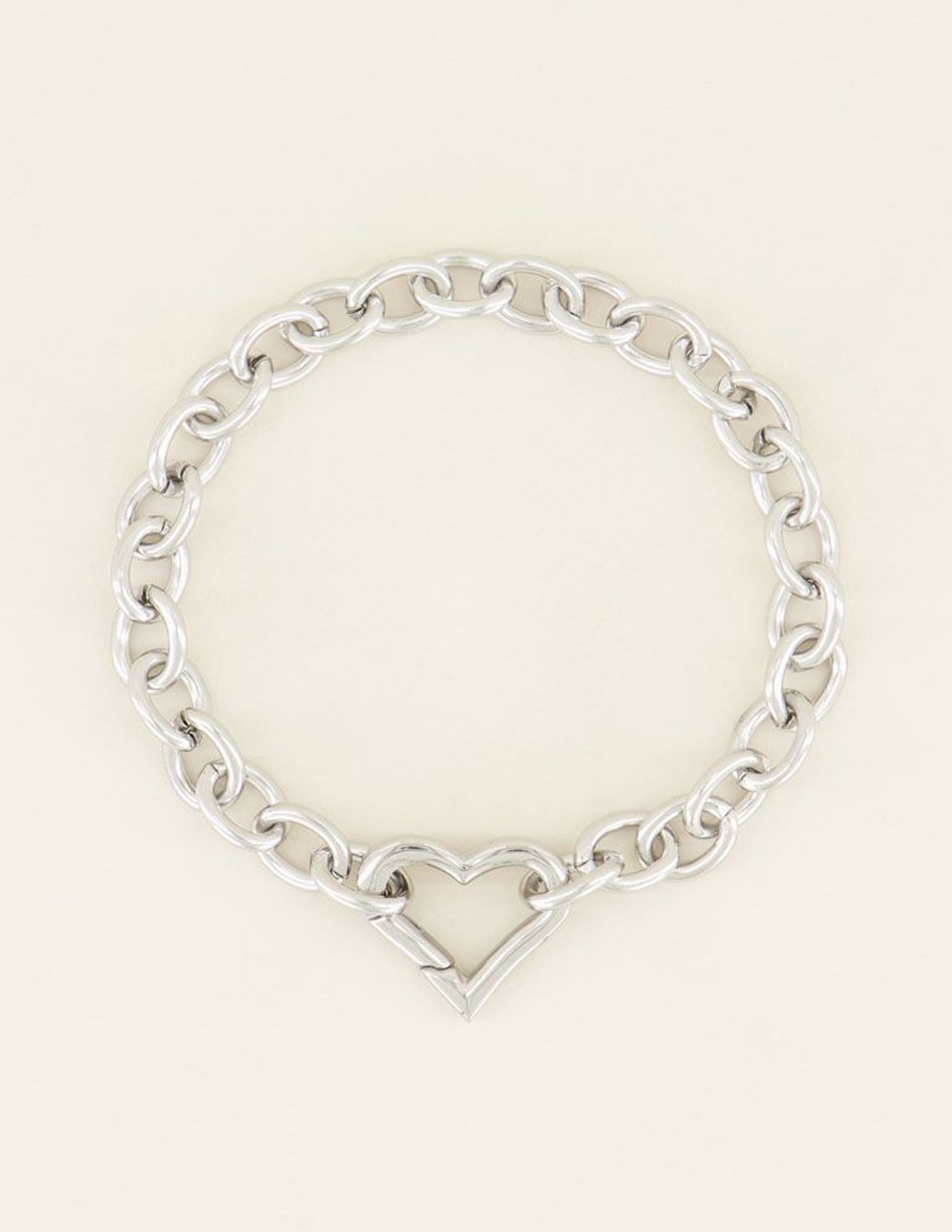 My Jewellery Schakelarmband met hart MJ04069 Zilver