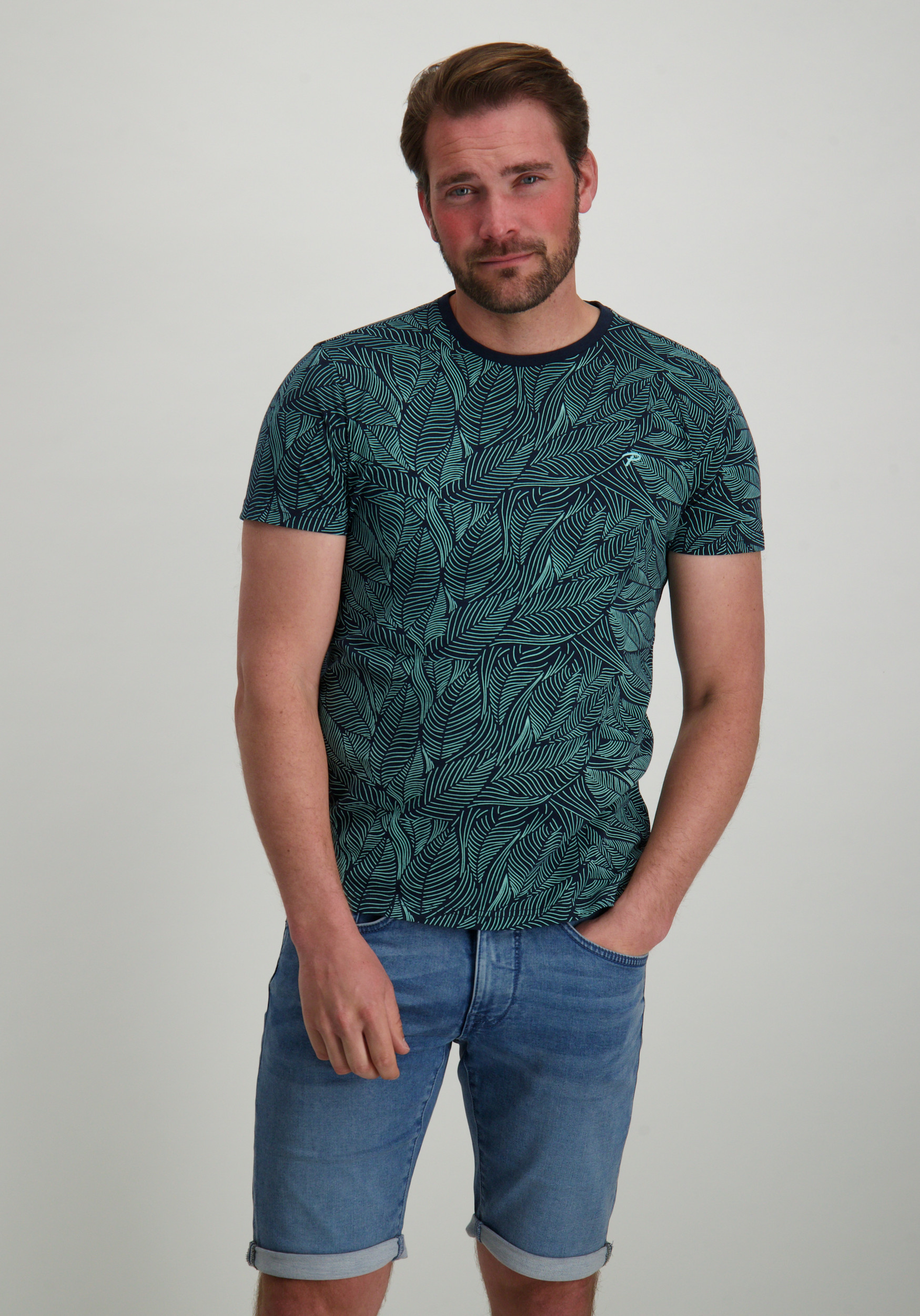 Petrol T-shirt M-1050-TSR116 Donker groen