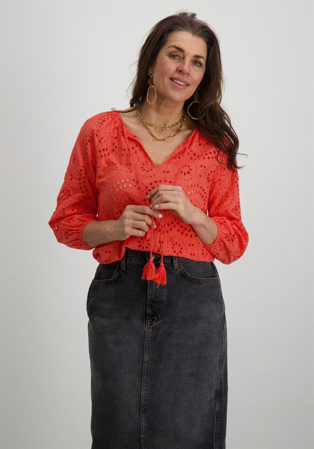 Geisha Blouse 43035-70 Zalm