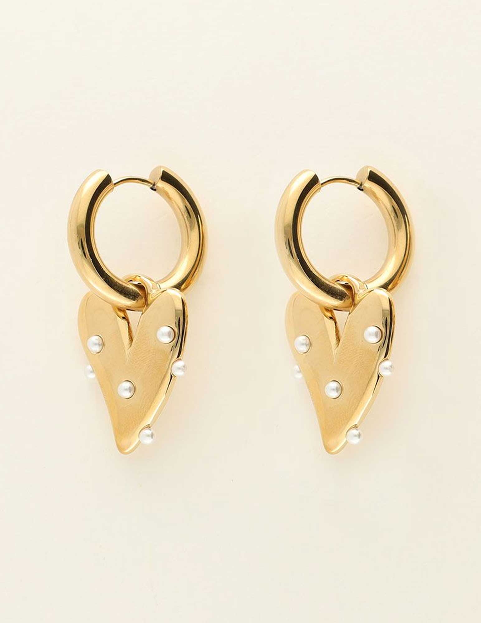 My Jewellery Oorringen met hart en parels MJ09316 Goud