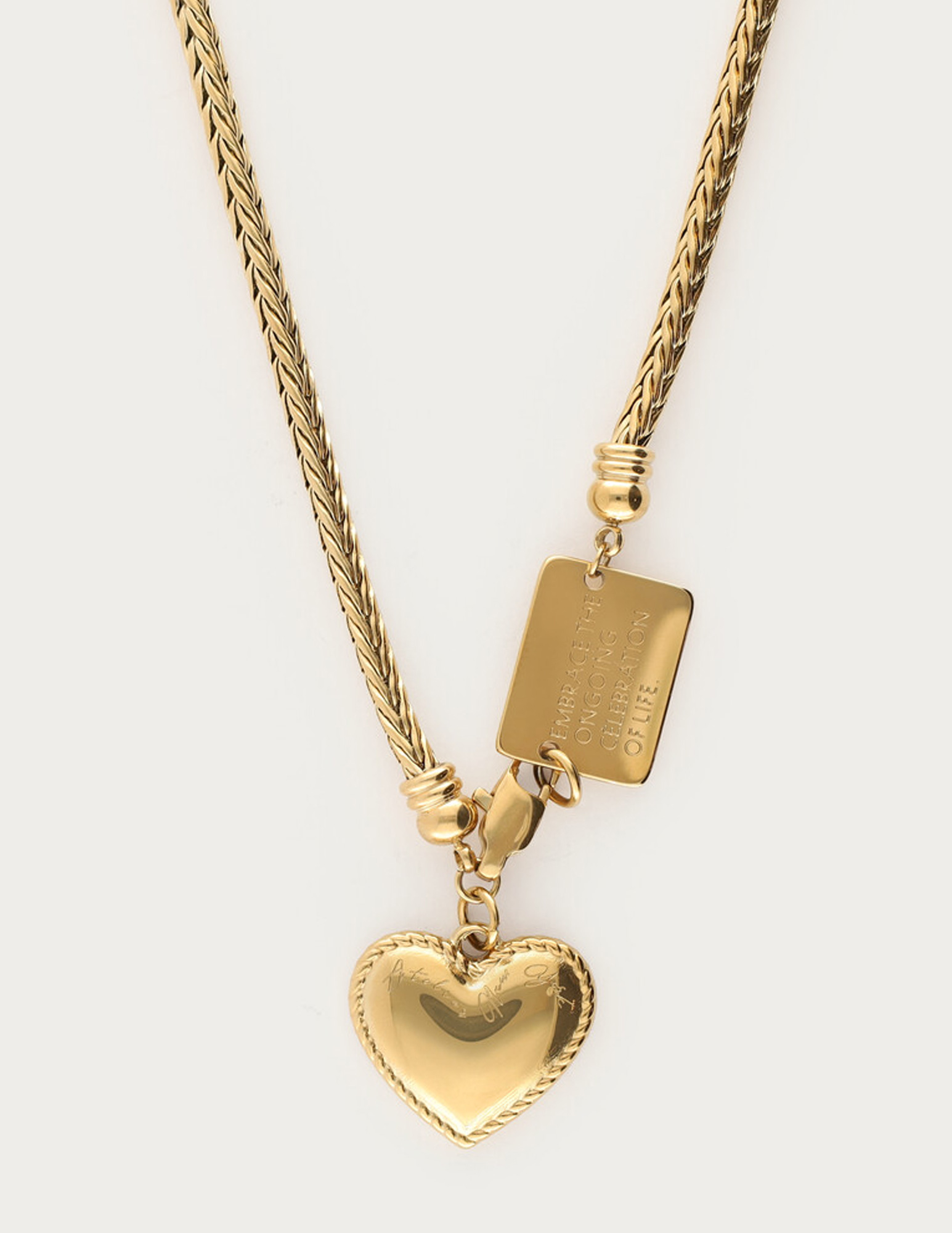 My Jewellery Bold ketting met hartvormige bedel MJ14154 Goud