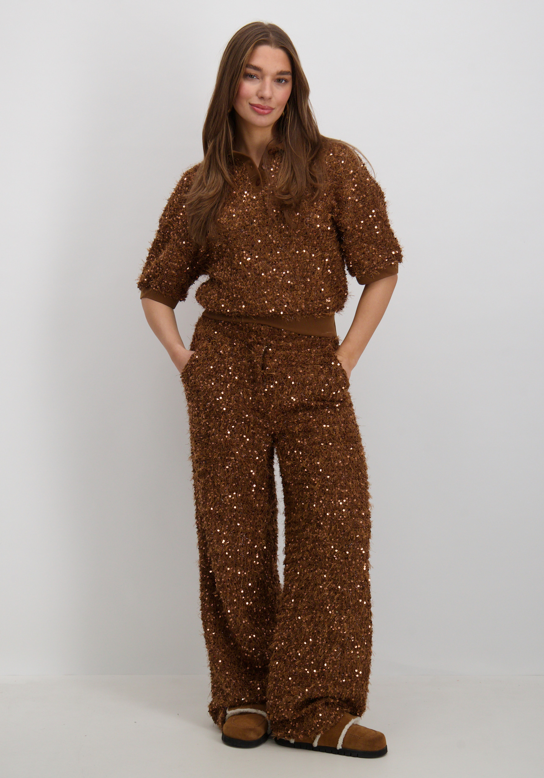 Harper & Yve Top Sanny DW25P412 Bruin