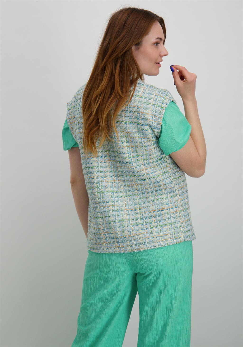 Amaya Amsterdam Gilet Rose Licht blauw
