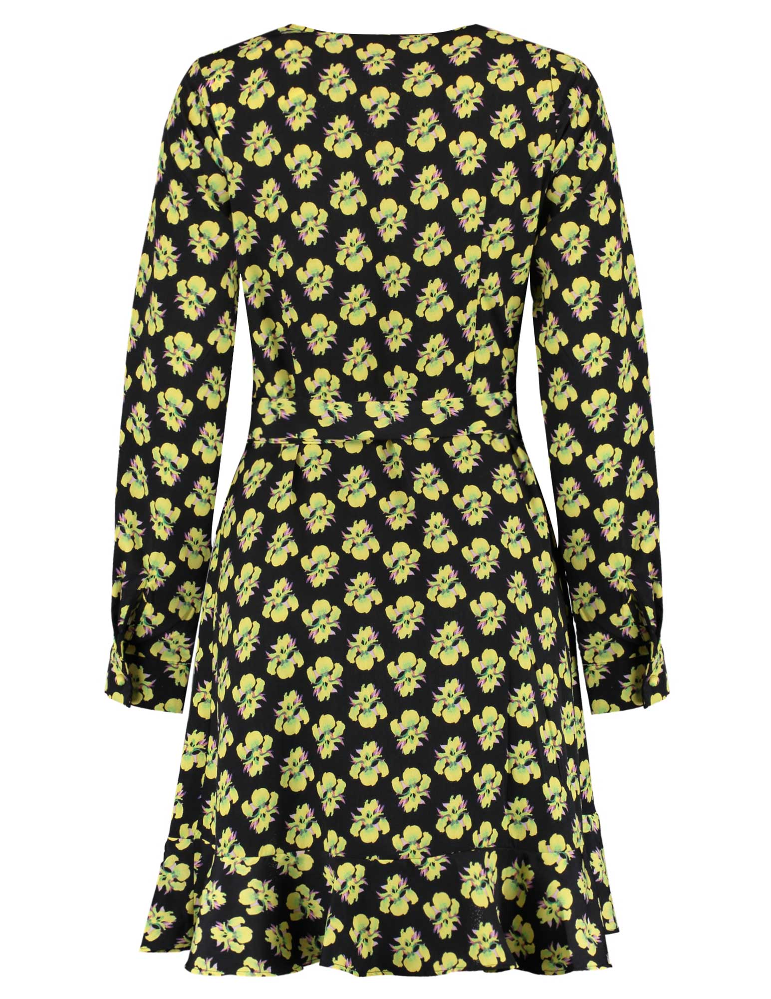 Colourful Rebel Jurk Telsi big flower WD115863 Geel