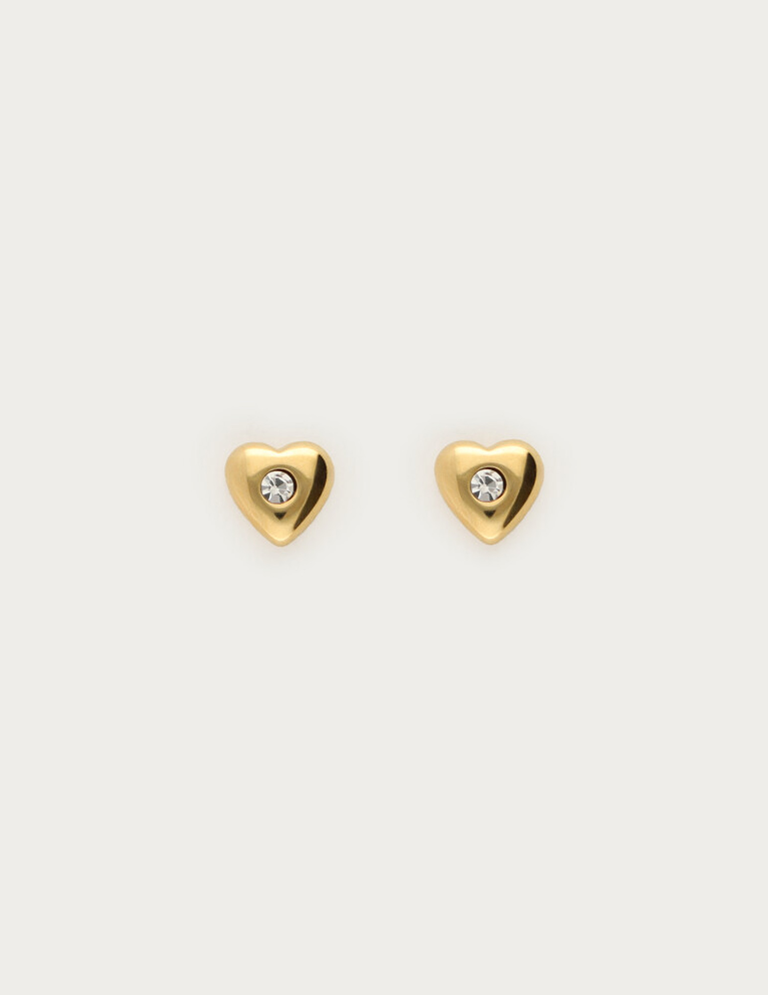 My Jewellery Studs met hartje en strass steen MJ14855 Goud