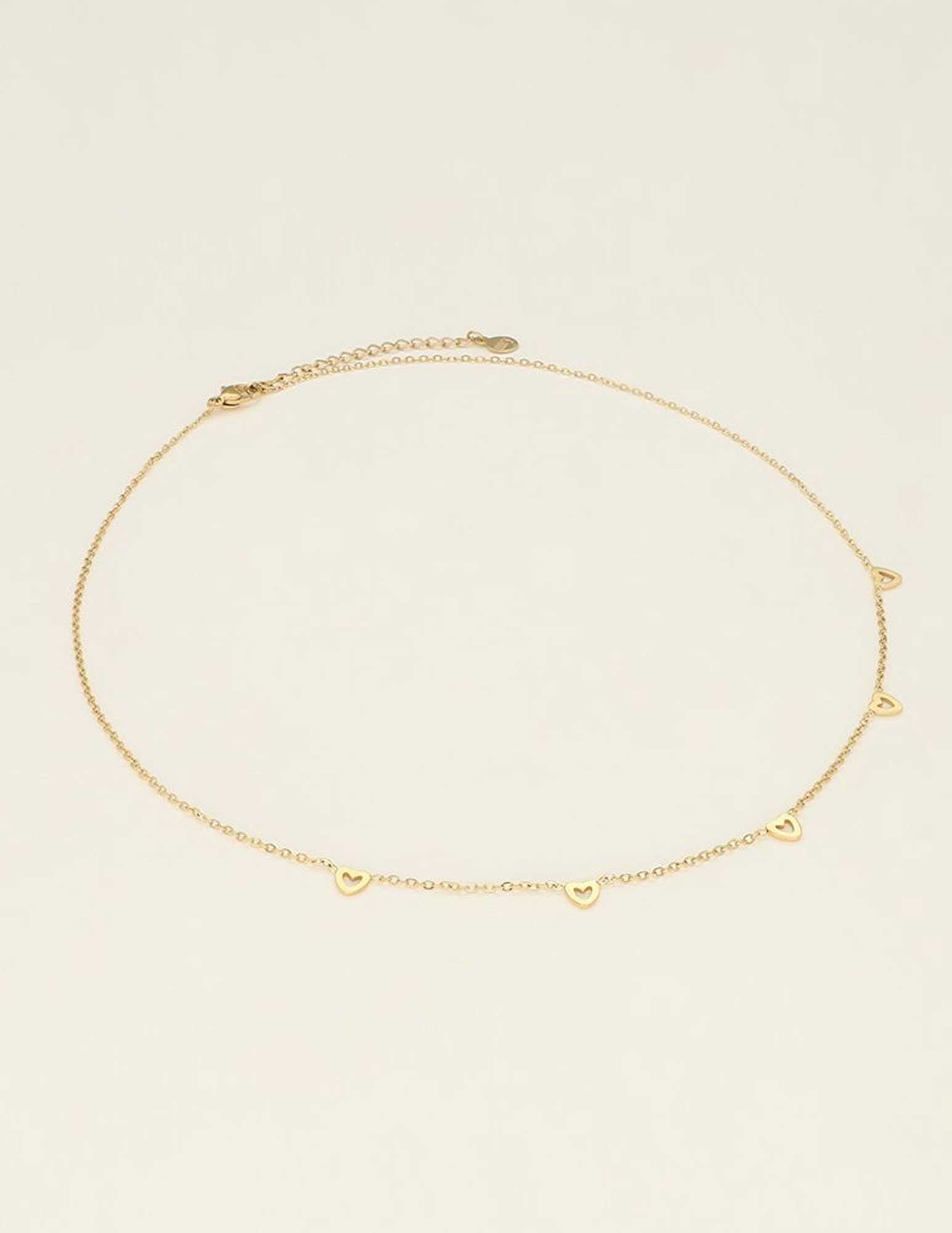 My Jewellery Ketting met kleine hartjes MJ09230 Goud