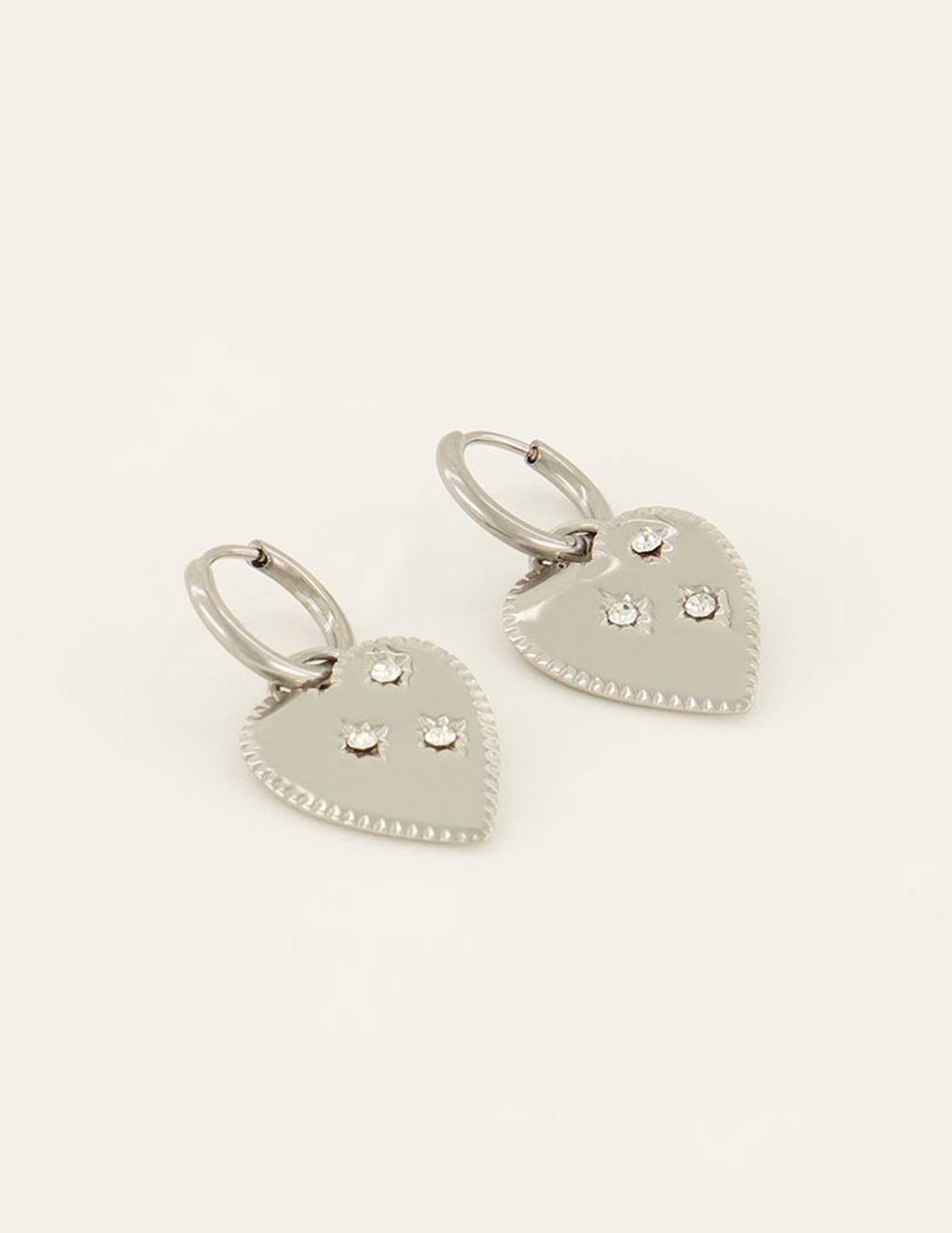 My Jewellery Oorbellen Sunchasers met hart MJ08023 Zilver